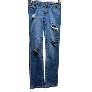 Soho New York & Company Womens Straight Leg Distressed Blue Jeans‎ Size 4